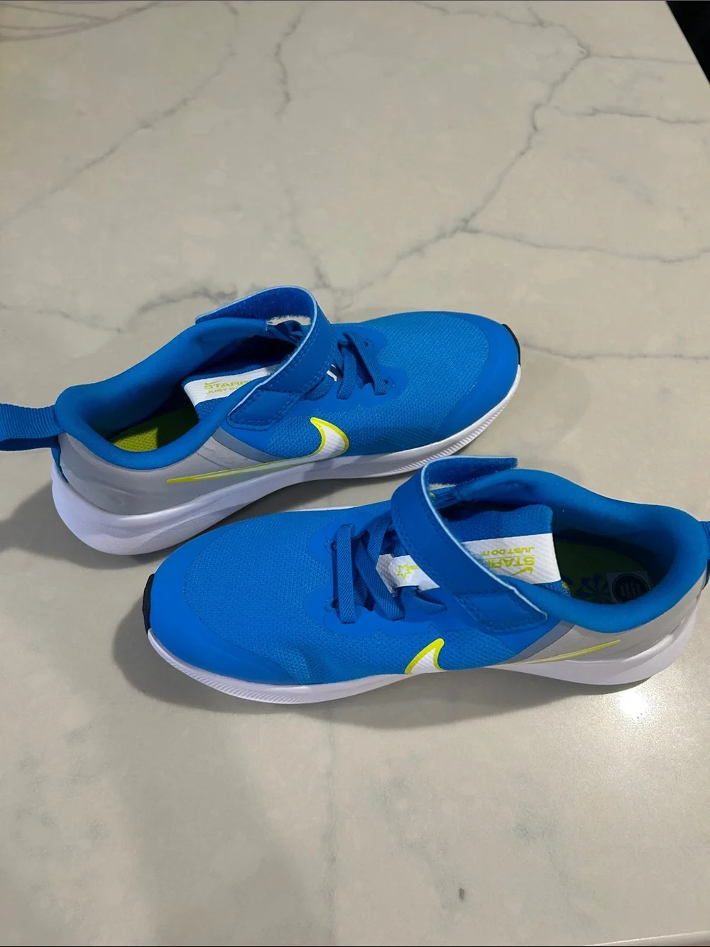Nike Runner 2Y Kids Blue Sneakers with Yellow Swoosh